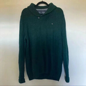 Tommy Hilfiger pima cotton merino wool blend green  sweater